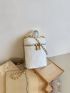 Mini Stitch Detail Chain Bucket Bag