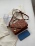 Neon Pink Quilted Flap Square Bag
