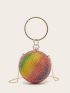 Mini Rhinestone Decor Chain Circle Bag