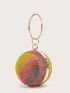 Mini Rhinestone Decor Chain Circle Bag