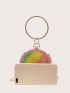 Mini Rhinestone Decor Chain Circle Bag