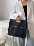 Crocodile Embossed Square Bag