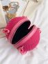 Mini Neon Pink Chain Circle Bag