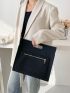 Crocodile Embossed Square Bag
