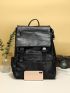 Men Buckle Decor Satchel Backpack
