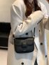 Mini Letter Graphic Flap Square Bag