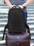 Men Letter Graphic Laptop Backpack
