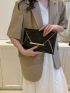 Crocodile Embossed Metal Decor Envelope Bag