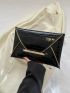 Crocodile Embossed Metal Decor Flap Envelope Bag