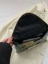 Crocodile Embossed Metal Decor Envelope Bag Black Elegant Clutch Bag