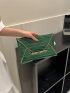Crocodile Embossed Metal Decor Envelope Bag
