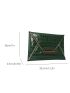 Crocodile Embossed Metal Decor Envelope Bag Black Elegant Clutch Bag