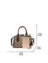 Geometric Pattern Square Bag With Bag Charm
