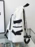 Men Letter Patch Decor Laptop Backpack