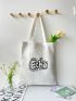 Letter Graphic Shopper Bag