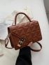 Neon Pink Quilted Flap Square Bag