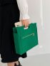 Crocodile Embossed Square Bag