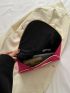Neon Pink Crocodile Embossed Metal Decor Flap Square Bag