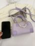 Mini Faux Pearl Decor Satchel Bag