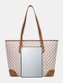 Geometric Pattern Shoulder Tote Bag