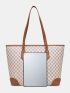 Geometric Pattern Shoulder Tote Bag