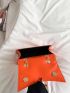Small Flap Novelty Bag Grommet Eyelet Detail Neon Orange