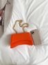 Small Flap Novelty Bag Grommet Eyelet Detail Neon Orange