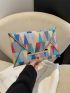 Geometric Pattern Flap Square Bag