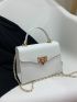 Mini Metal Lock Flap Chain Square Bag