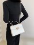 Mini Metal Lock Flap Chain Square Bag