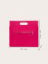 Neon Pink Crocodile Embossed Square Bag