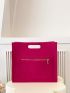 Neon Pink Crocodile Embossed Square Bag