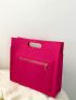 Neon Pink Crocodile Embossed Square Bag