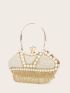 Faux Pearl Decor Evening Bag
