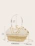 Faux Pearl Decor Evening Bag