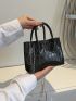 Mini Geometric Embossed Chain Square Bag