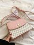 Studded Decor Flap Square Bag