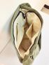 Letter Patch Decor Corduroy Hobo Bag