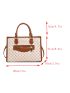 Geometric Graphic Zip Front Square Bag
