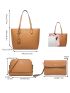 4pcs Bag Set Tote Bag Crossbody Bag Wristlet Bag Purse Metal Decor Minimalist, Best Work Bag For Women
