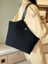 Large Capacity Double Handle Quilted Shoulder Tote Bag For Female