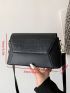 Crocodile Embossed Flap Square Bag
