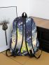 3pcs Colorblock Geometric Pattern Backpack Set