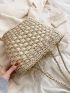 Minimalist Bow Decor Straw Bag