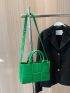 Double Handle Braided Design Square Bag