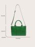 Double Handle Braided Design Square Bag