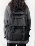 Backpack Preppy Students Backpack Large Capacity Button Travel Bag Solid Simple Harajuku Chic Fashion Retro Unisex High Street