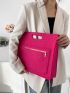Neon Pink Crocodile Embossed Square Bag