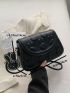 Two Tone Cartoon Embossed Flap Square Bag