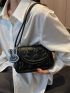 Two Tone Cartoon Embossed Flap Square Bag